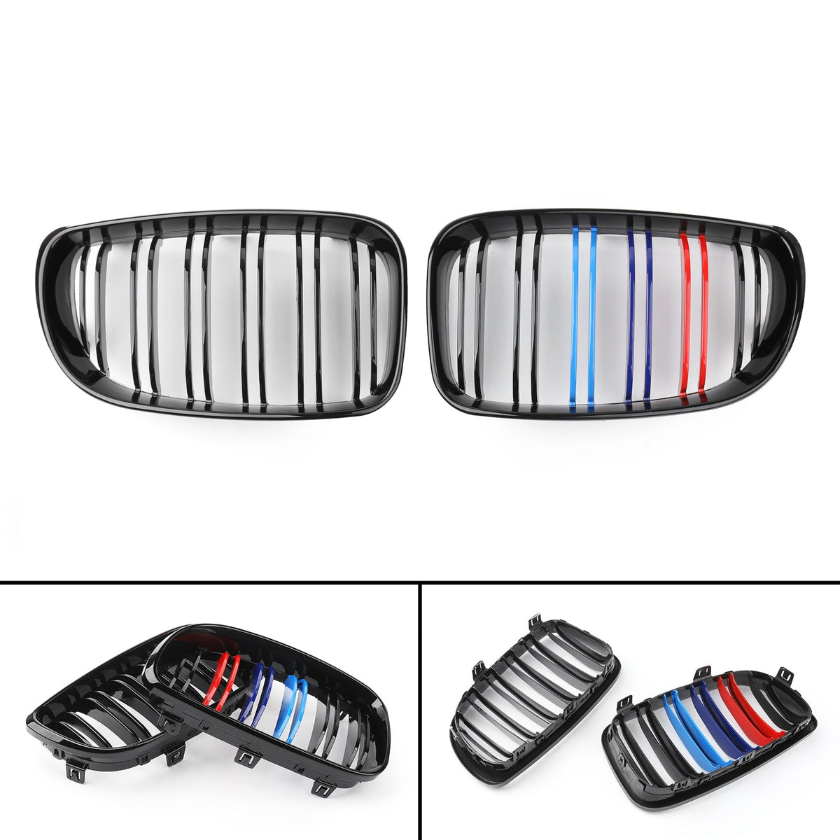 2008-2012 BMW E81 E82 E87 E88 Gloss Black Mcolor Front Bumper Kidney Grill