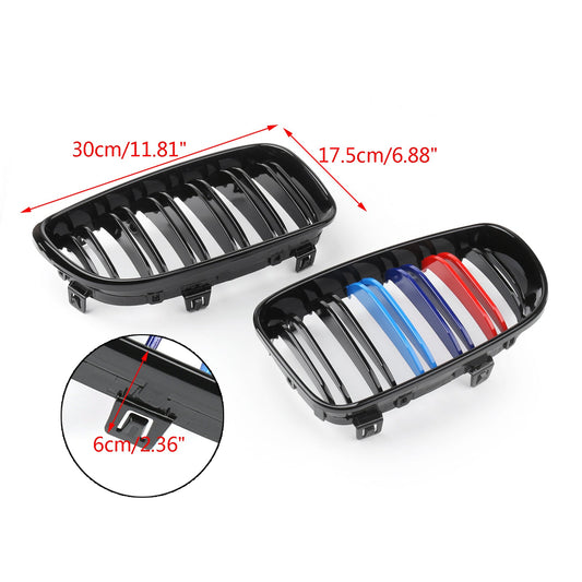 2008-2012 BMW E81 E82 E87 E88 Gloss Black Mcolor Front Bumper Kidney Grill