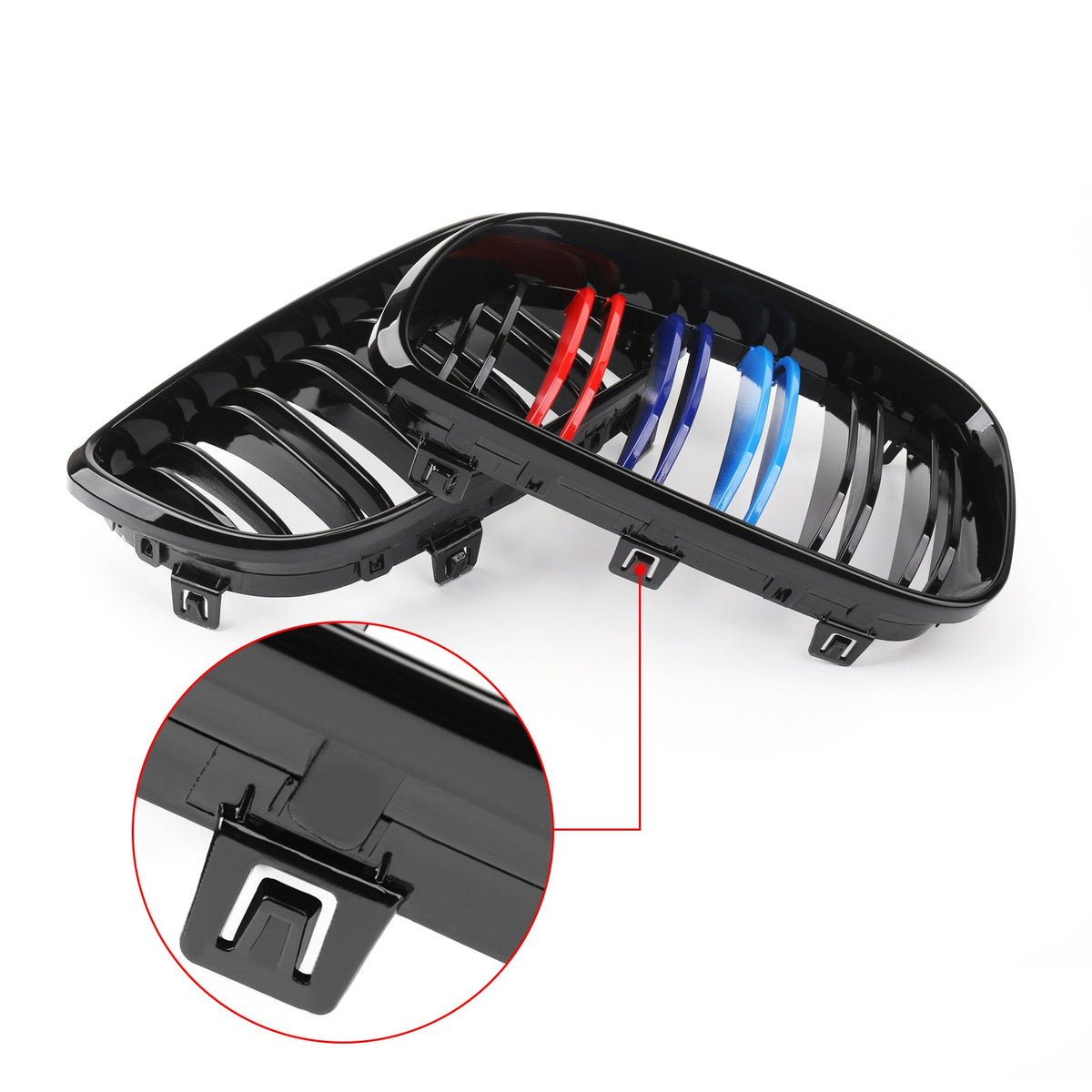 2008-2012 BMW E81 E82 E87 E88 Gloss Black Mcolor Front Bumper Kidney Grill