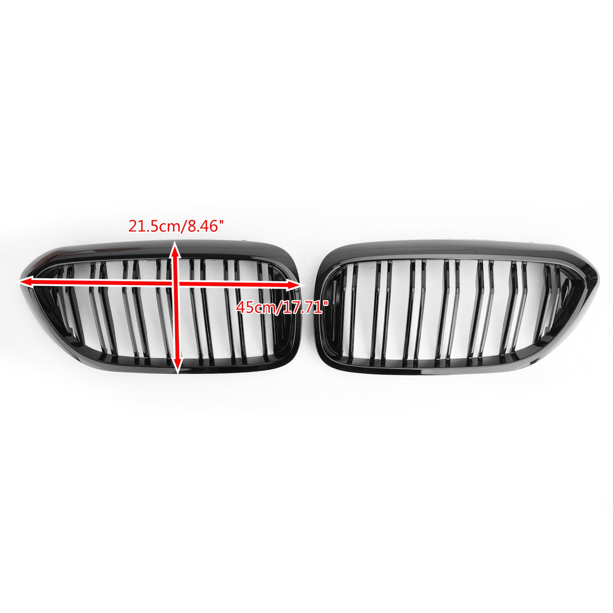 2017-2019 BMW 5Series G30 G31 Sedan Front Kidney Grille Glossy Black Double Slat Grill