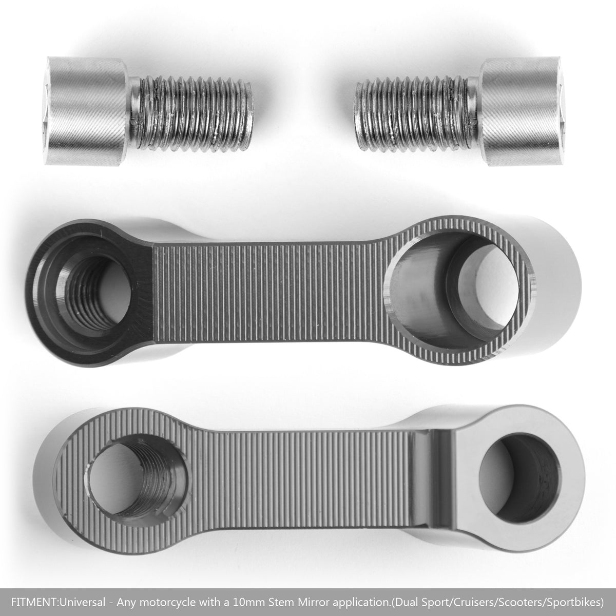 Honda Pair ALU Motorcycle Mirror Extenders-Riser-Extension Titanium 10mm