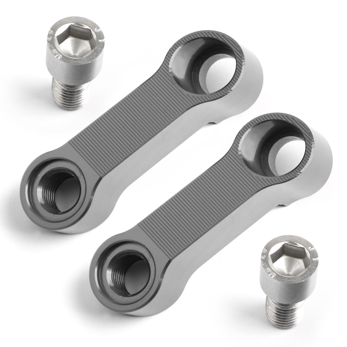 Honda Pair ALU Motorcycle Mirror Extenders-Riser-Extension Titanium 10mm