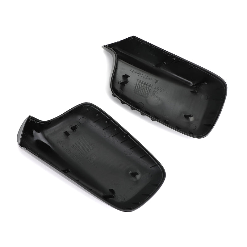 BMW E46 E65 E66 745i 750i 51167074236+51167074235 Pair Mirror Cover Cap Black