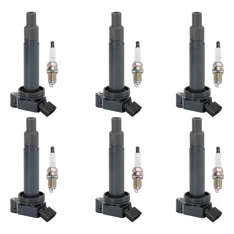 2002-2006 Toyota Camry 3.0L V6 6PCS Ignition Coil+6PCS Spark Plug 90919-02234 UF267 1788315 6731301