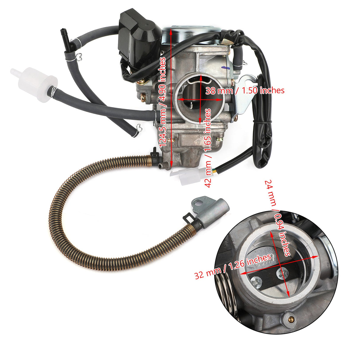 Gy 6 125 150cc Scooter ATV Kazuma Baja Kymco Taotao SunL Tank Carburetor Carb