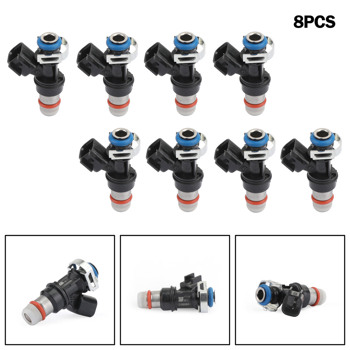 2004-2010 Chevy GCC 4.8 5.3 6.0 6.2 Set of 8 Fuel Injectors 12580681