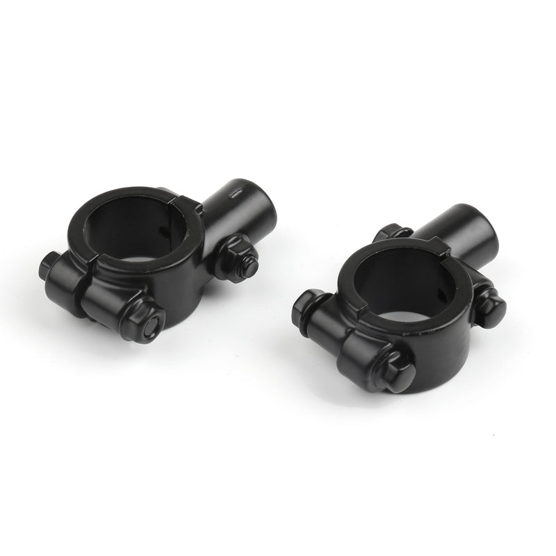 Motorcycle Bike 1" HandleBar 10MM Thread Mirror Mount Holder Clamp Adaptor Black