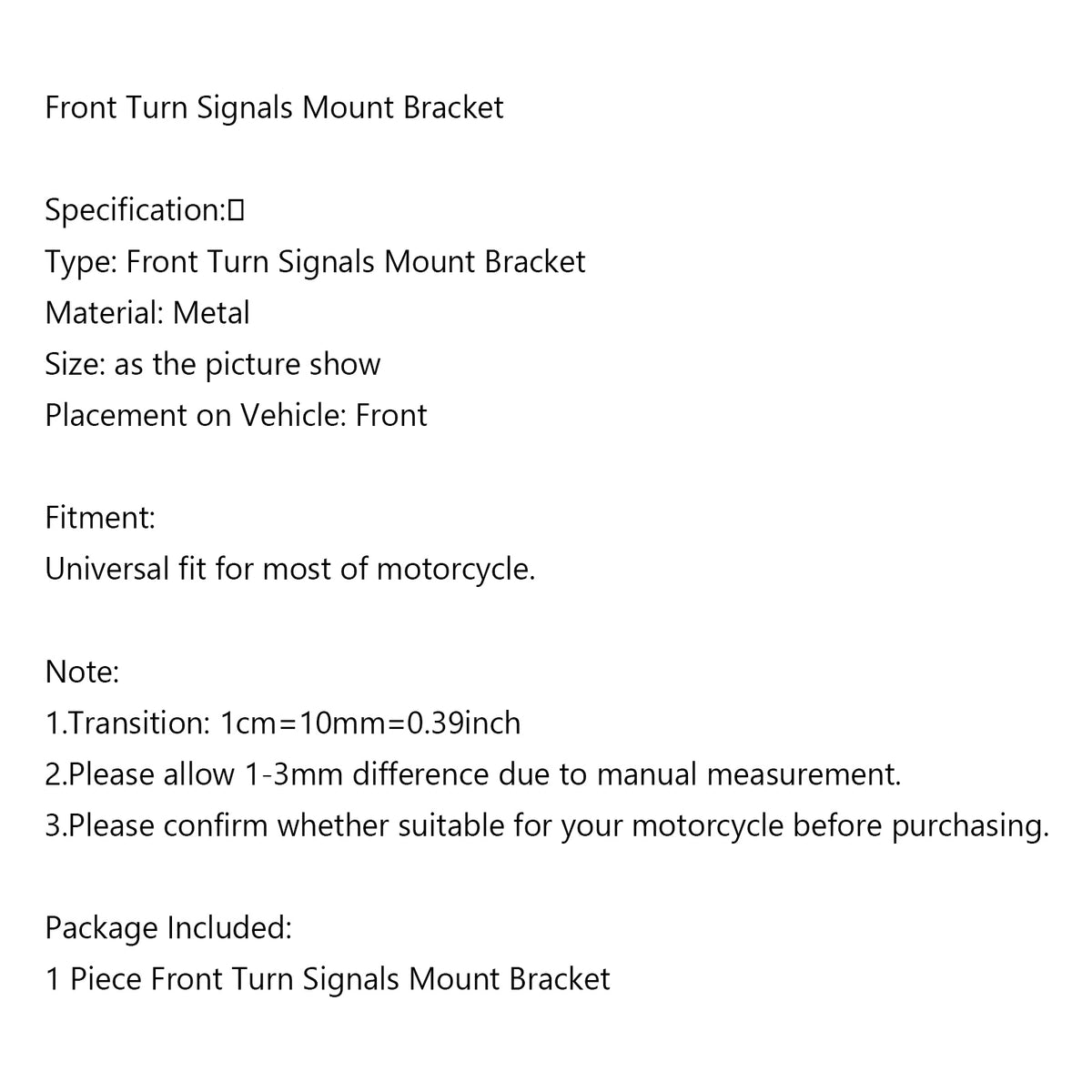Universal Moto Front Turn Signal Spot Light Bar Mount Bracket Clamp