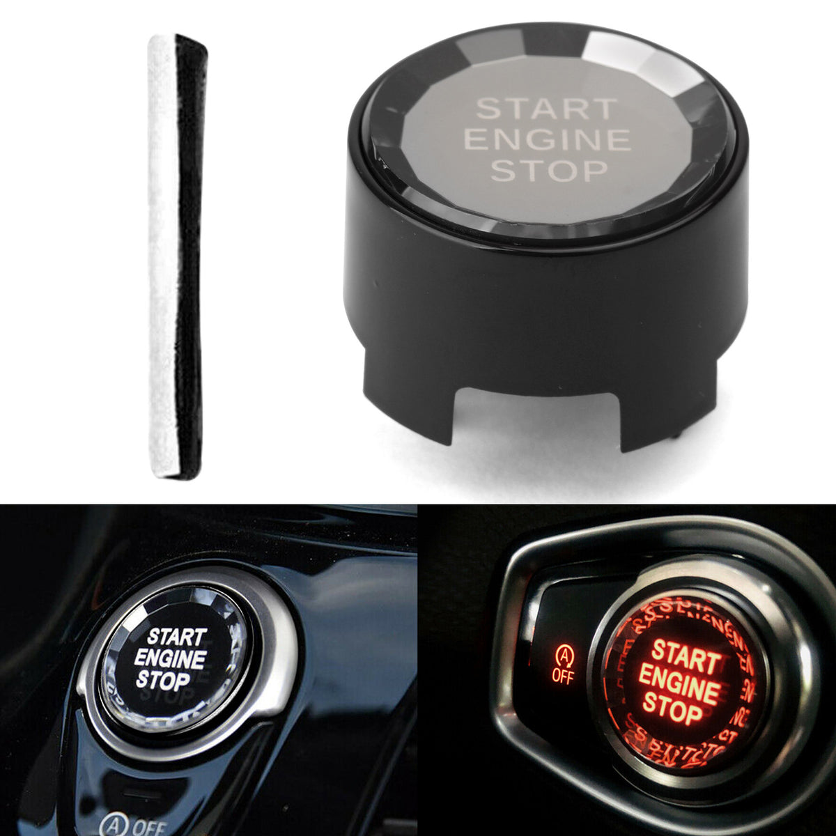 BMW F Chassis F30 F10 Crystal Black Engine Start Stop Switch Button Cover