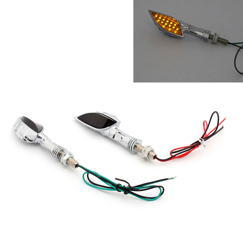 Universal Motorcycle Chrome Skeleton Hand LED Turn Signals Blinker Indicator Smo