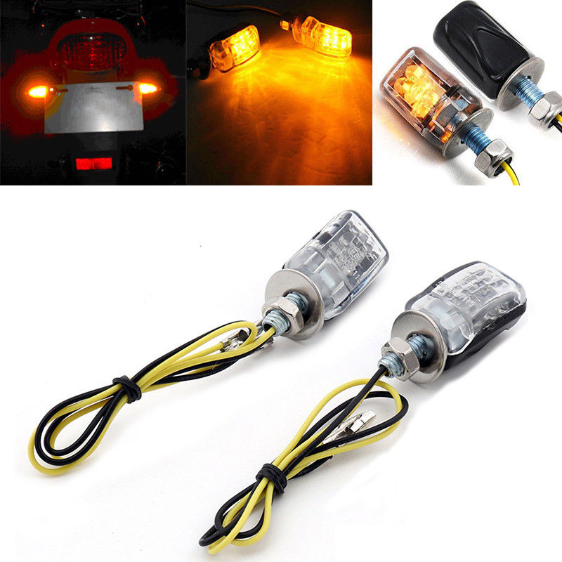 LED Black Micro Mini Tiny Small Indicators Turn Signals Motorcycle MotorBike