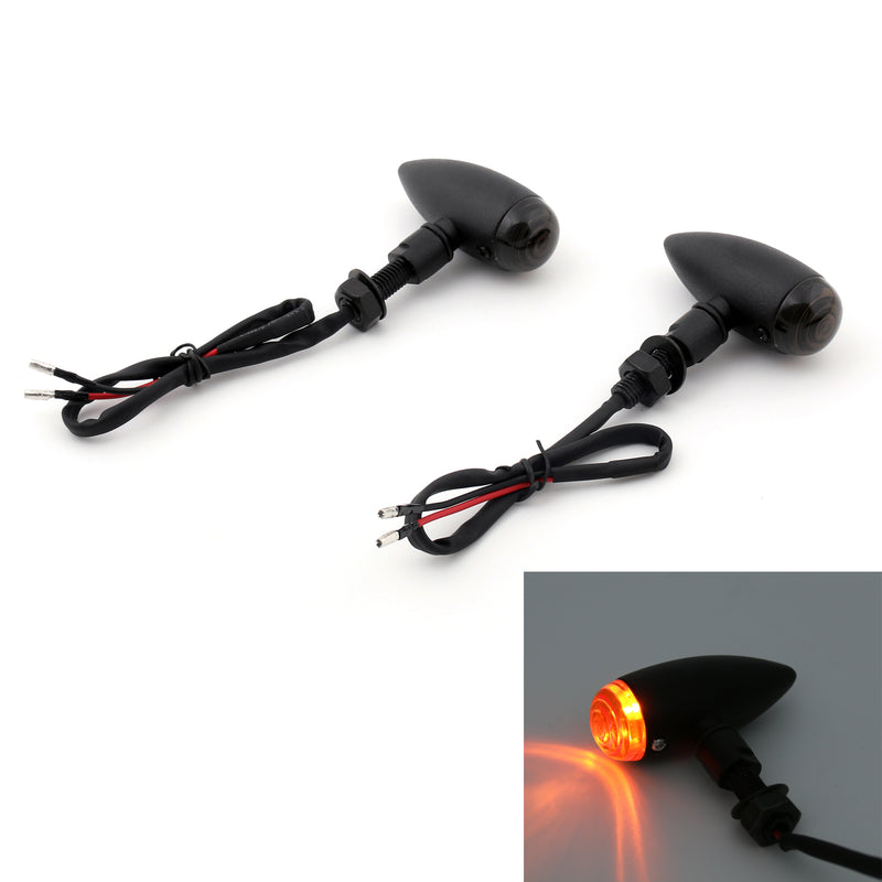 Harley Softail Dyna Sportster V-Rod 2x Black Bullet Turn Signal Light