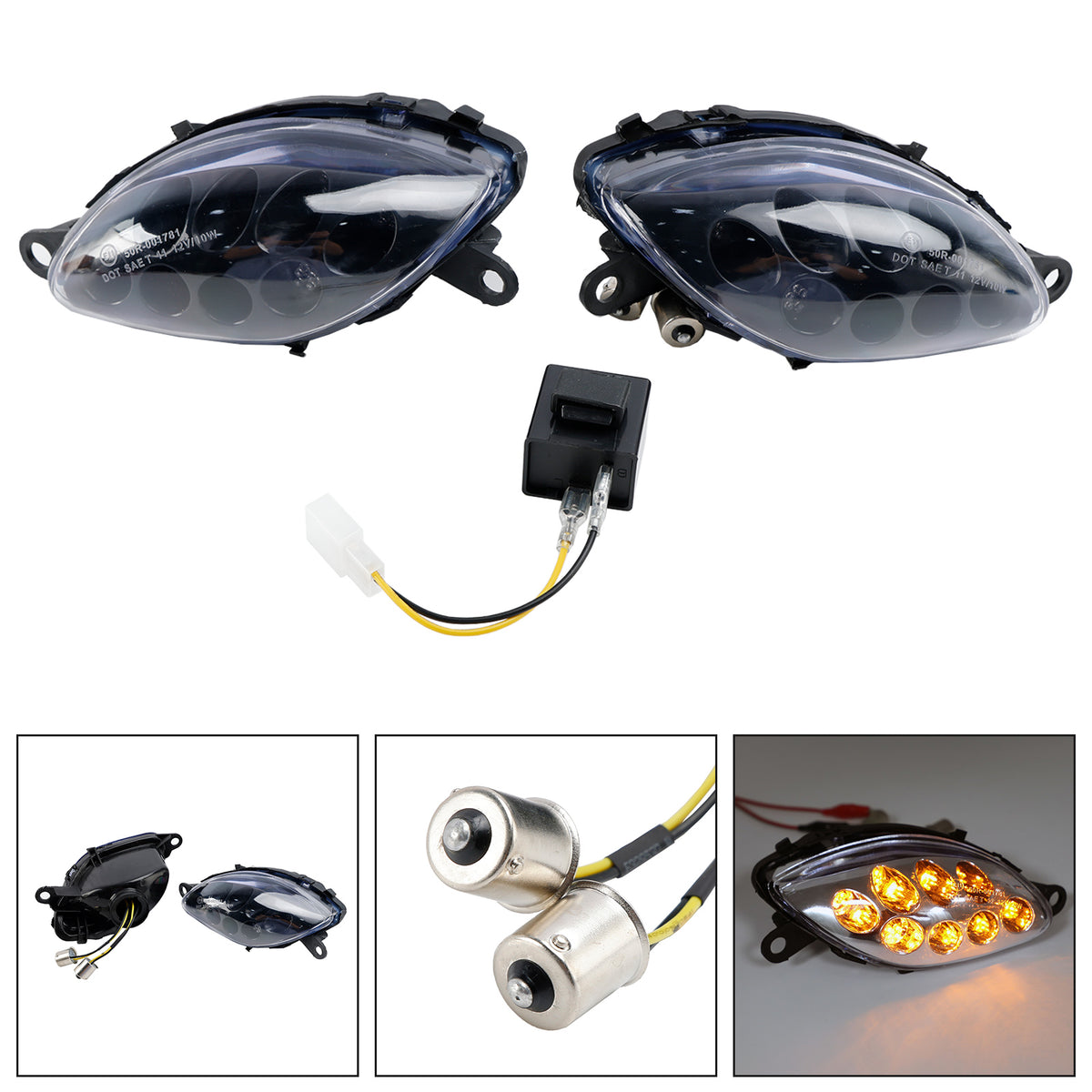 Suzuki Hayabusa GSXR1300 1999-2007 Clear Front Turn Signals