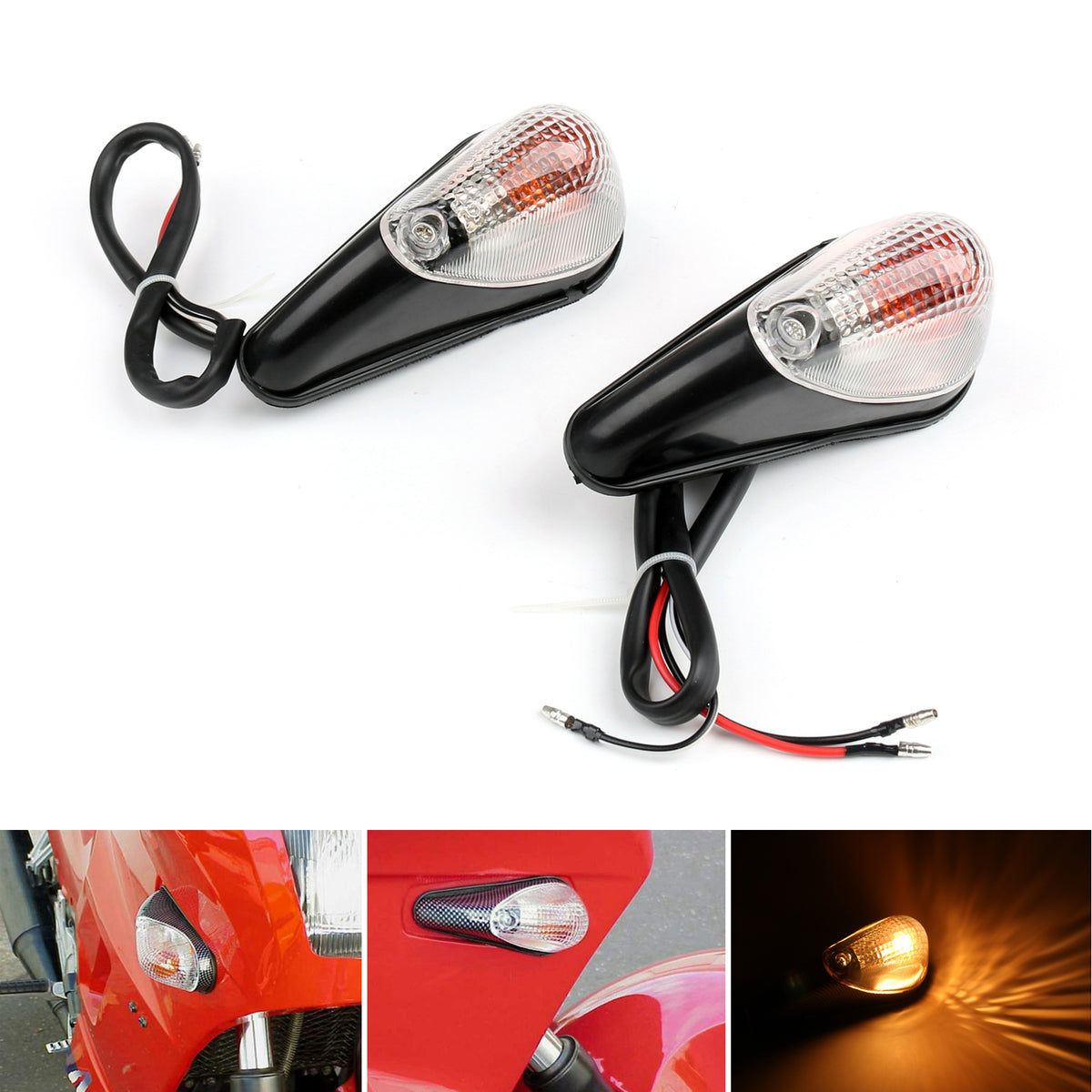 Kawasaki Ninja EX 250 1988-2007 Clear Front Turn Signals