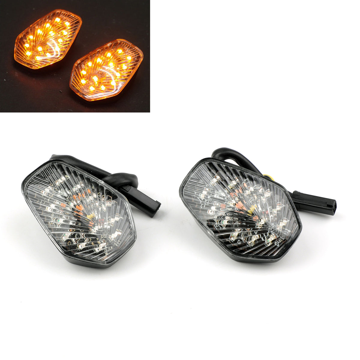 Suzuki GSXR 600 GSXR750 GSX-R1000 Flush Mount Clear Turn Signals