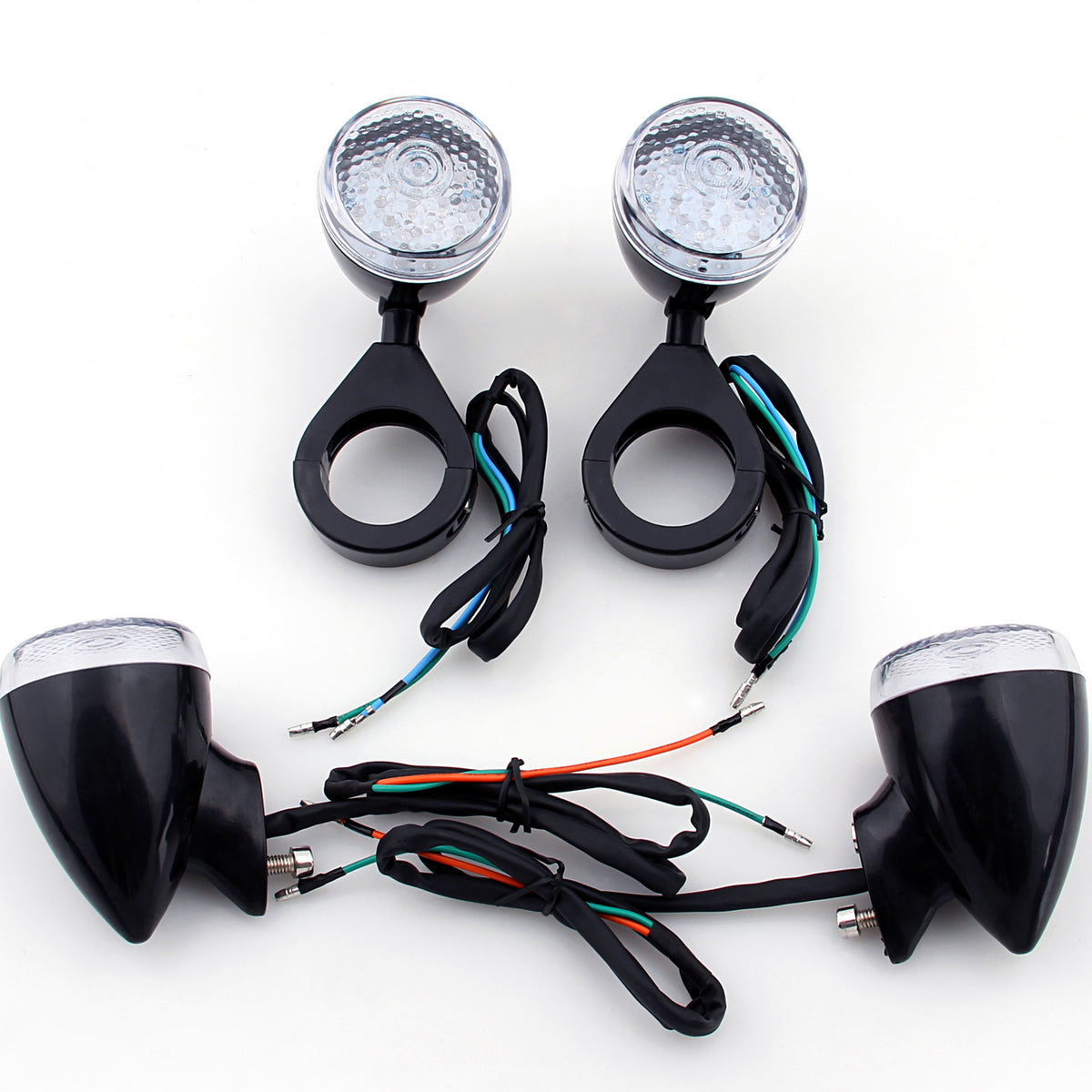 Harley Dyna Sportster Black Turn Signal Fog Light 41mm Relocation Fork Clamp