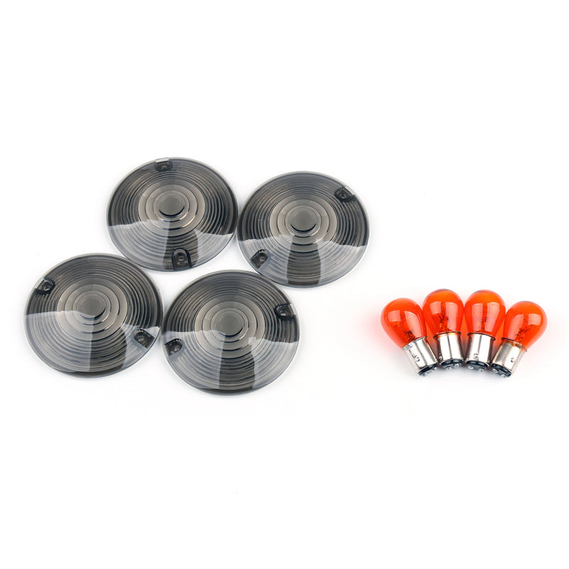 Bulbs For Harley Road King Touring Glide 1986-2007 4x Smoke Turn Signal Lens