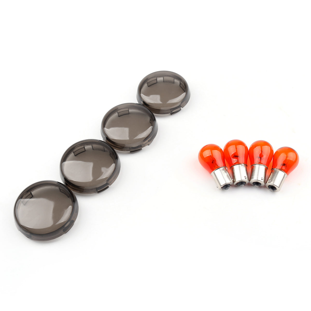 Cover + Bulbs For Harley XL 883 48 Sportster 4pcs Turn Signal Light Lens