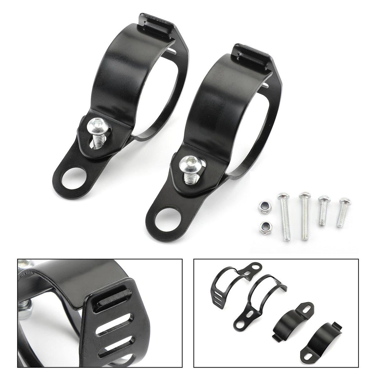 Front Turn Signal Light Bracket Holder Fork Bar Mount Clamp Holder 41-51mm Black