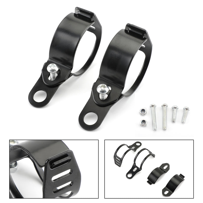 Front Turn Signal Light Bracket Holder Fork Bar Mount Clamp Holder 41-51mm Black