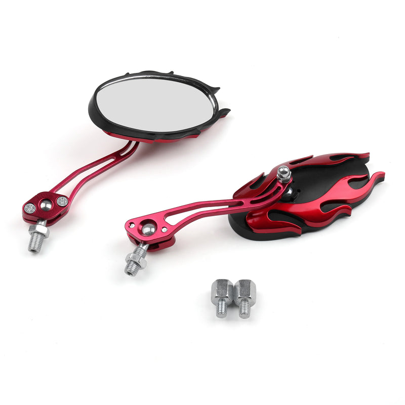 Universal Motorcycle Rearview Mirrors Rear View Mirror 8mm 10mm Red