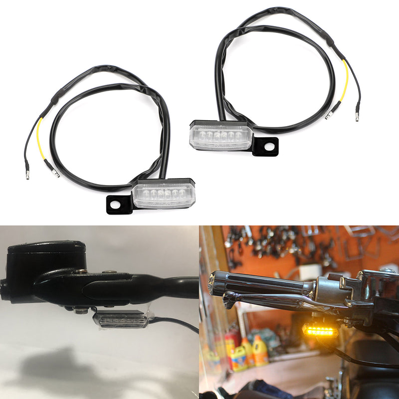 1 Pair Universal Motorcycle LED Front Turn Signal Lamp Indicator Light Black