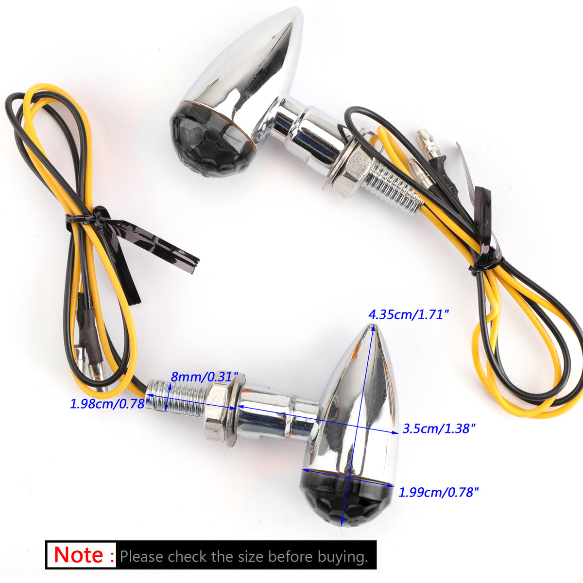 Universal Chrome Mini Bullet Spherical Len Turn Signal Indicator Light Smoke Len