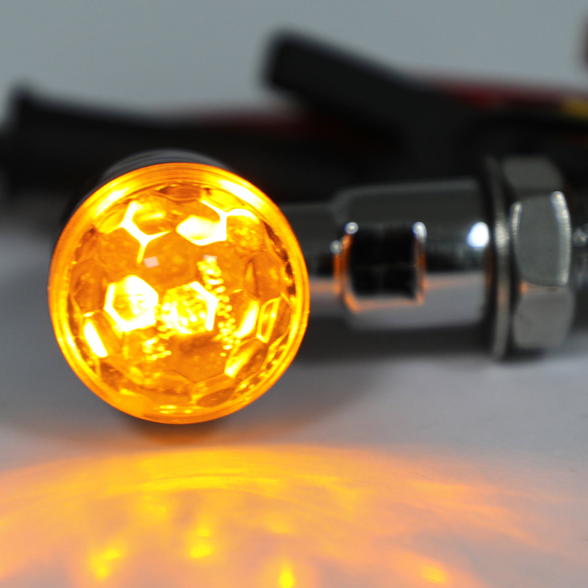 Universal Chrome Mini Bullet Spherical Len Turn Signal Indicator Light Smoke Len