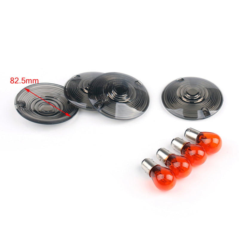 Bulbs For Harley Road King Touring Glide 1986-2007 4x Smoke Turn Signal Lens
