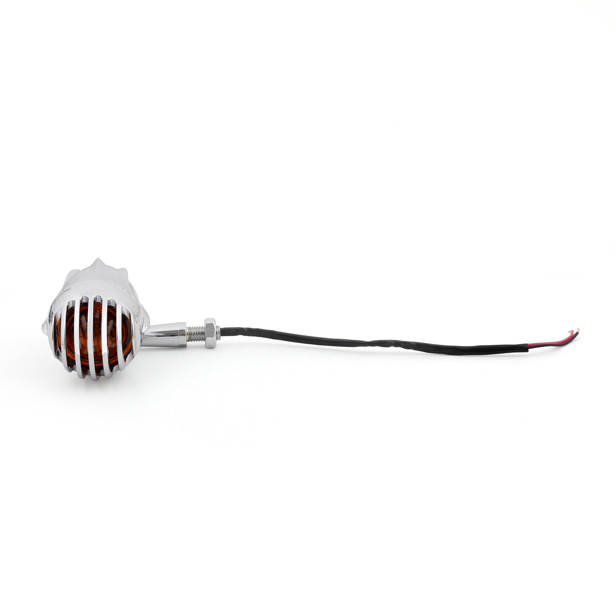 2pcs Motorcycle Turn Signals Grill Bullet Amber Indicator Lights Lamp Chrome