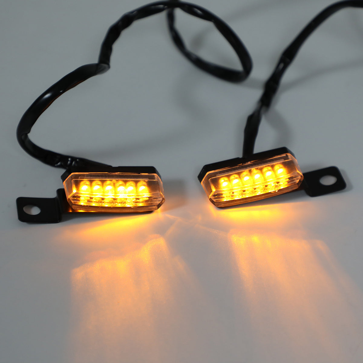 1 Pair Universal Motorcycle LED Front Turn Signal Lamp Indicator Light Black