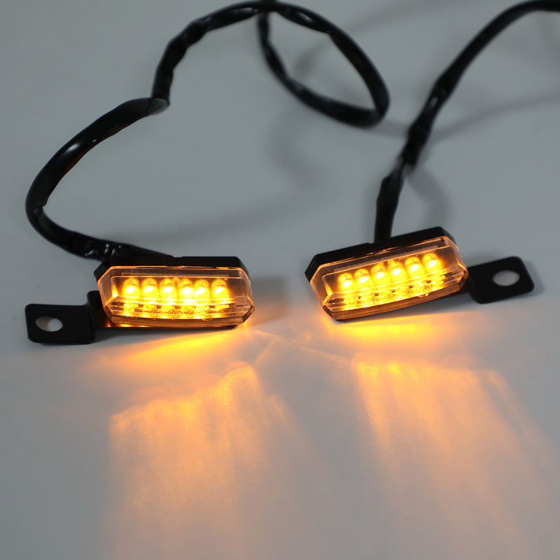 1 Pair Universal Motorcycle LED Front Turn Signal Lamp Indicator Light Black