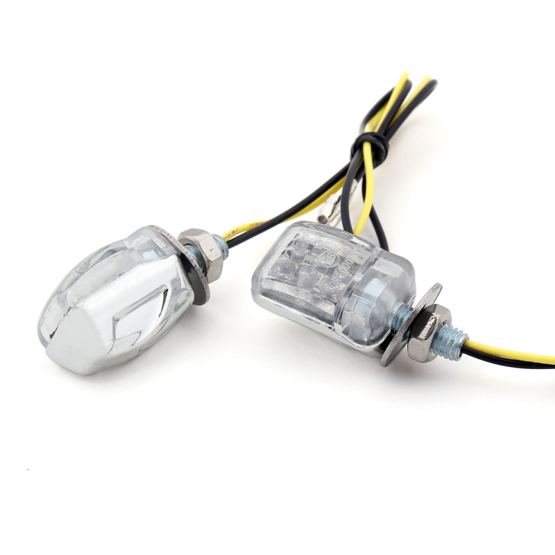 LED Chrome Micro Mini Tiny Small Indicators Turn Signals Motorcycle MotorBike