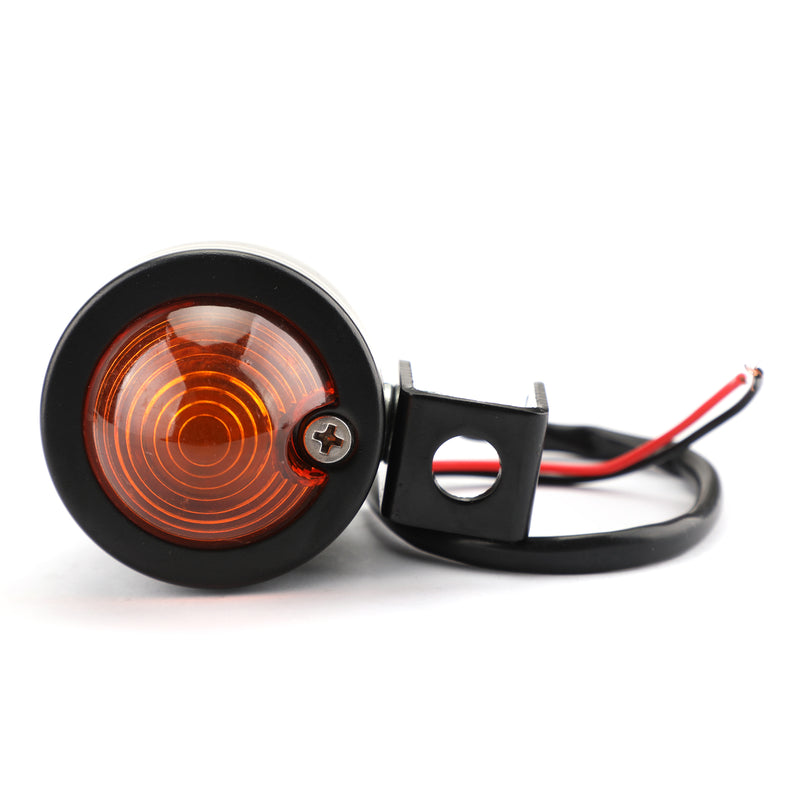 1x Universal Black Mini Turn Signal Light Vintage Motorcycle Bullet Bulb