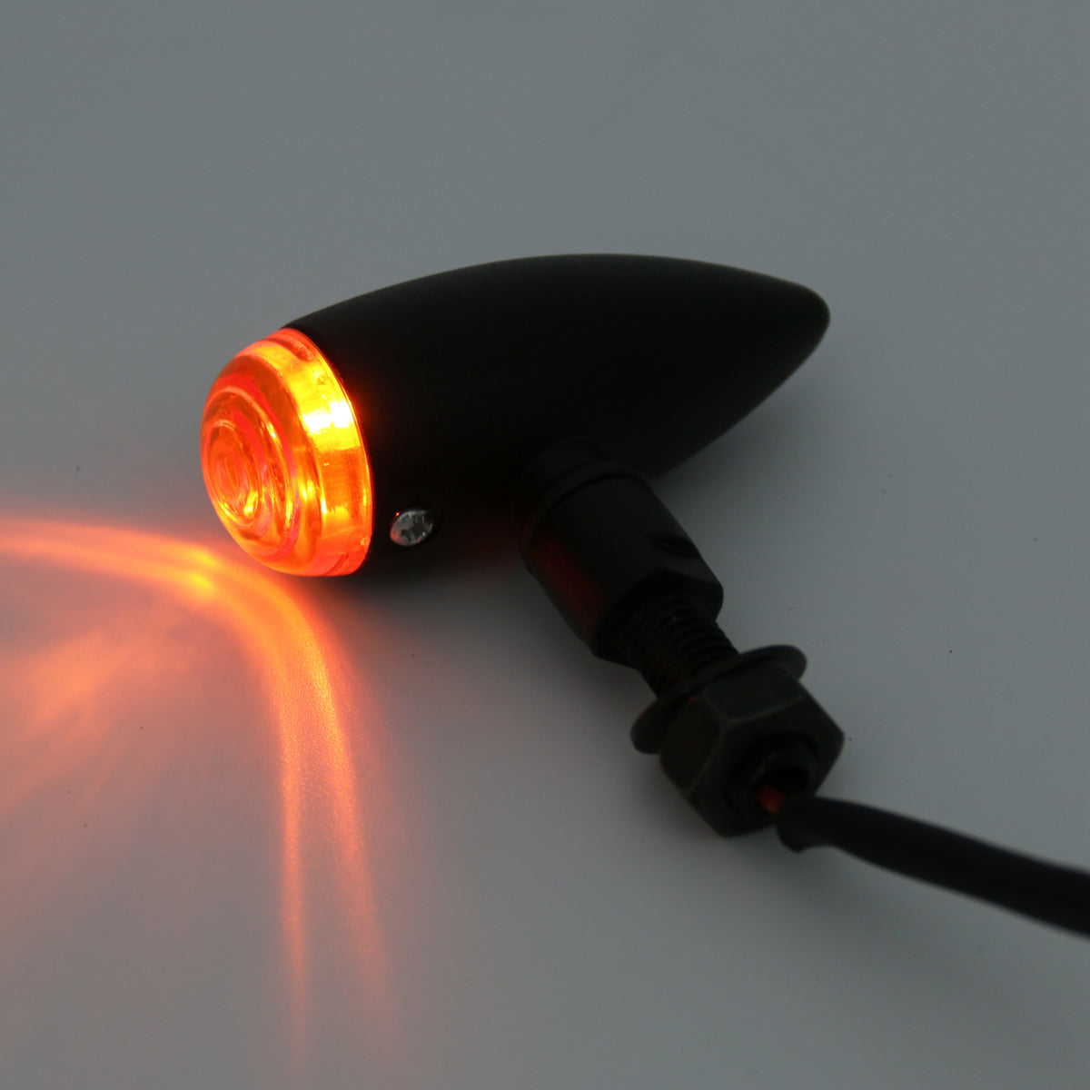 Harley Softail Dyna Sportster V-Rod 2x Black Bullet Turn Signal Light