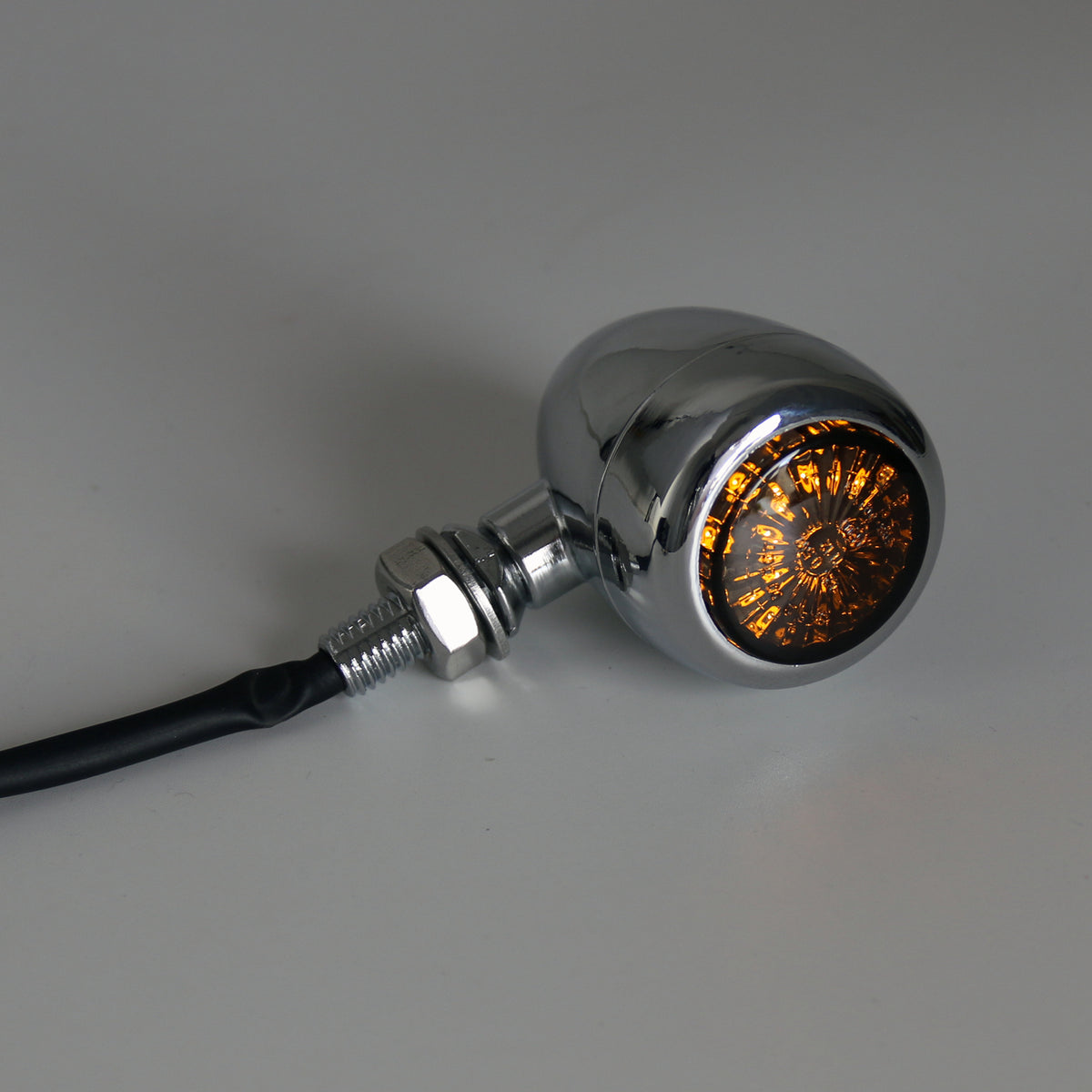 Harley Chopper Cafe Racer Chrome LED Bullet Turn Signals Indicators