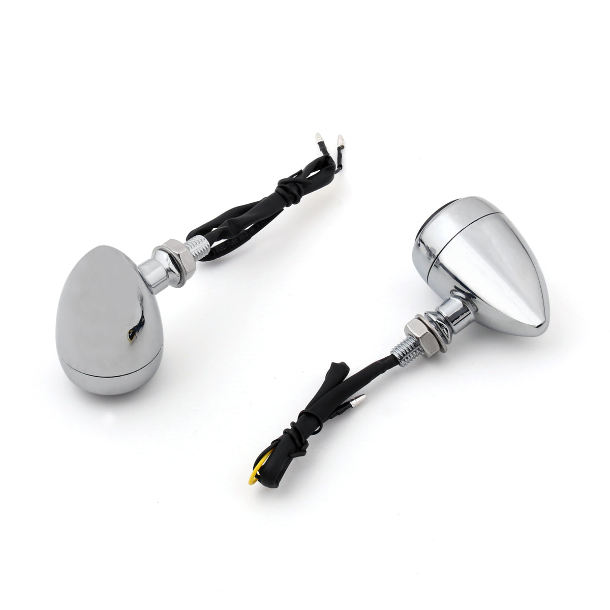 Harley Chopper Cafe Racer Chrome LED Bullet Turn Signals Indicators