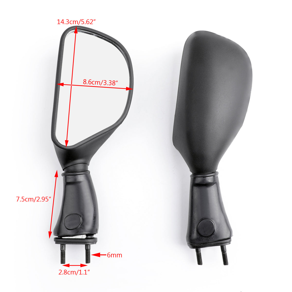 Kawasaki ZX6R 1998-2002 ZX9R ZX9 9R 1998-2003 Black Mirrors
