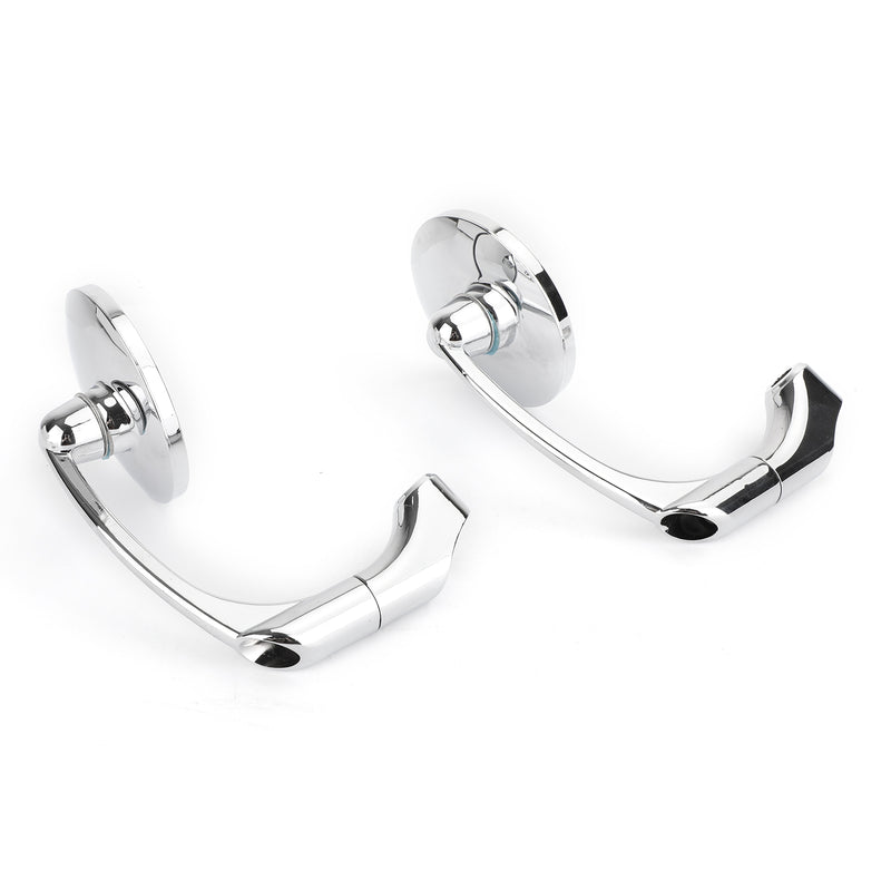 Cafe Racer Bobber Custom Motorcycle CH Pair M8 M10 Retro L-Bar Round Mirrors