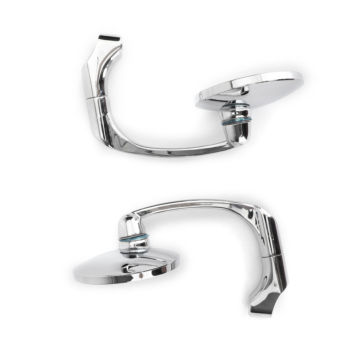 Cafe Racer Bobber Custom Motorcycle CH Pair M8 M10 Retro L-Bar Round Mirrors