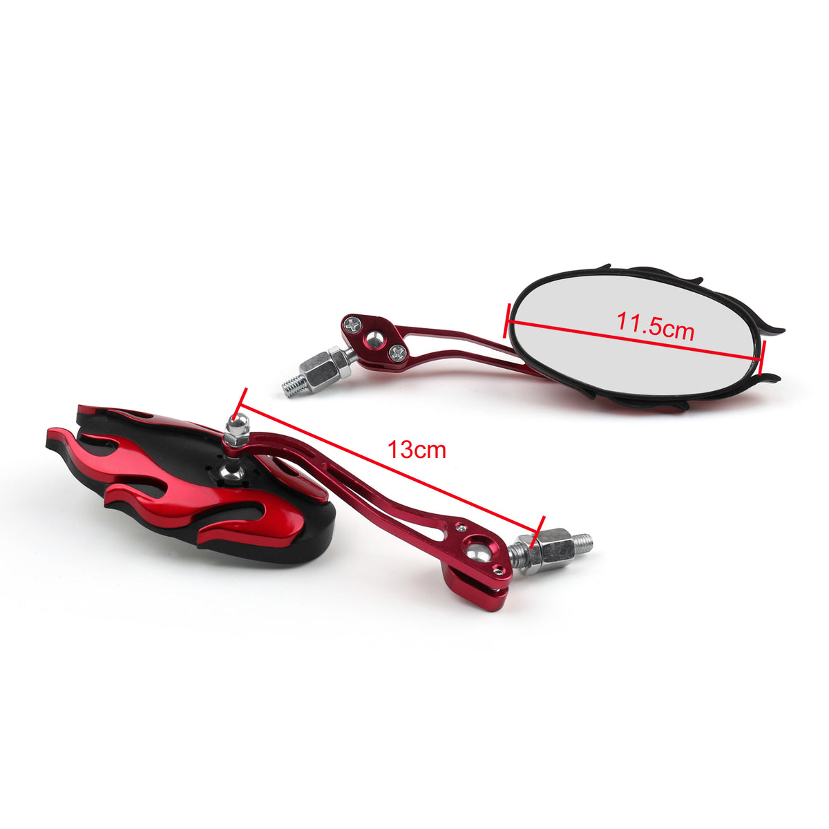 Universal Motorcycle Rearview Mirrors Rear View Mirror 8mm 10mm Red