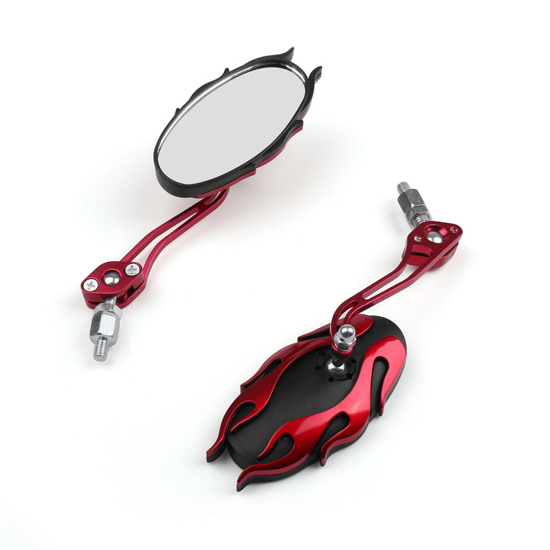Universal Motorcycle Rearview Mirrors Rear View Mirror 8mm 10mm Red