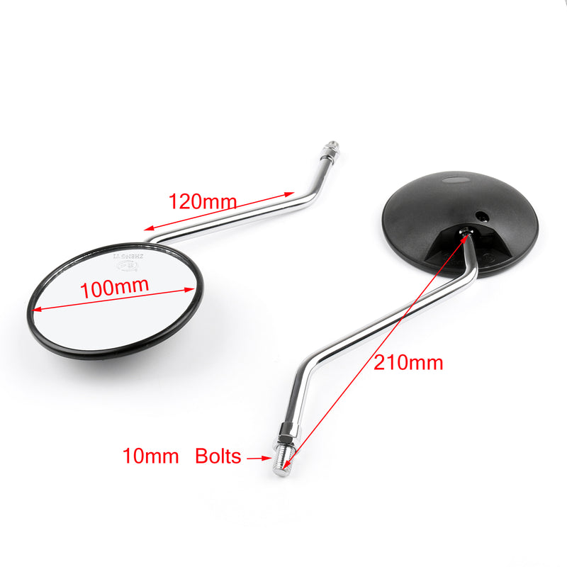 Honda XR250 XR400 XR600 TLR200 XL100 10mm Black Rear Side View Mirrors