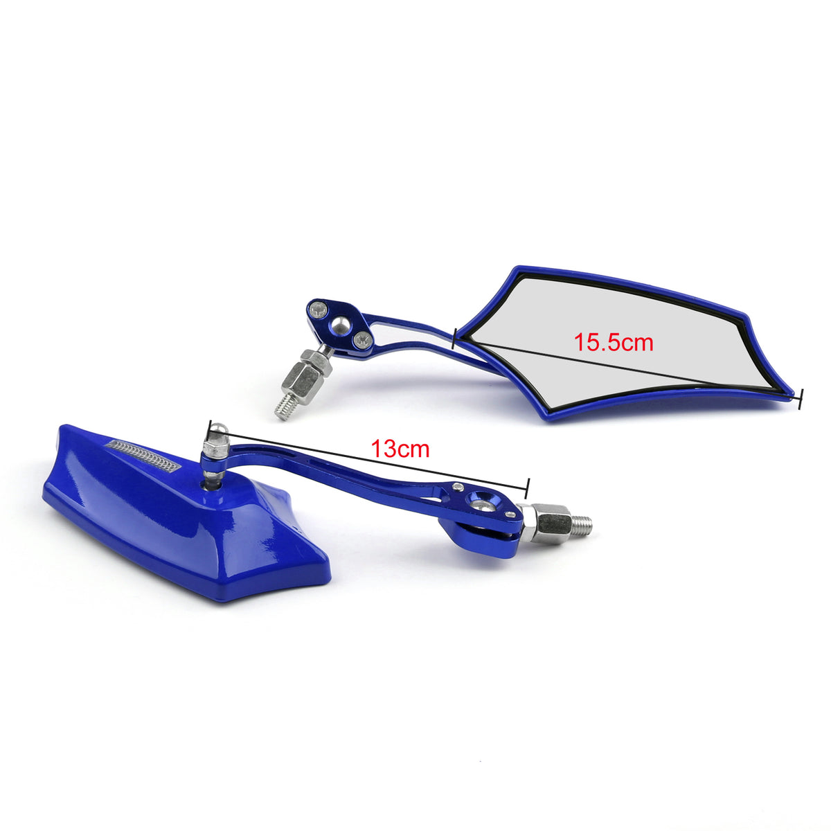 Motocycle Chopper Cruiser Street Dirt Bike Rear View Mirrors 8mm 10mm Blue