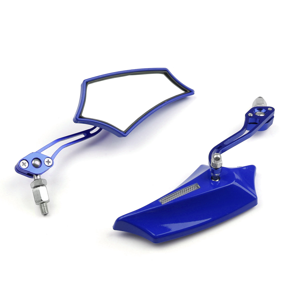 Motocycle Chopper Cruiser Street Dirt Bike Rear View Mirrors 8mm 10mm Blue