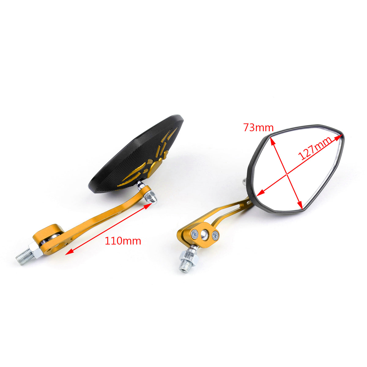 Universal 8mm 10mm Motorcycle Moto Spider Adjusted Rear View Side Mirrors Gold