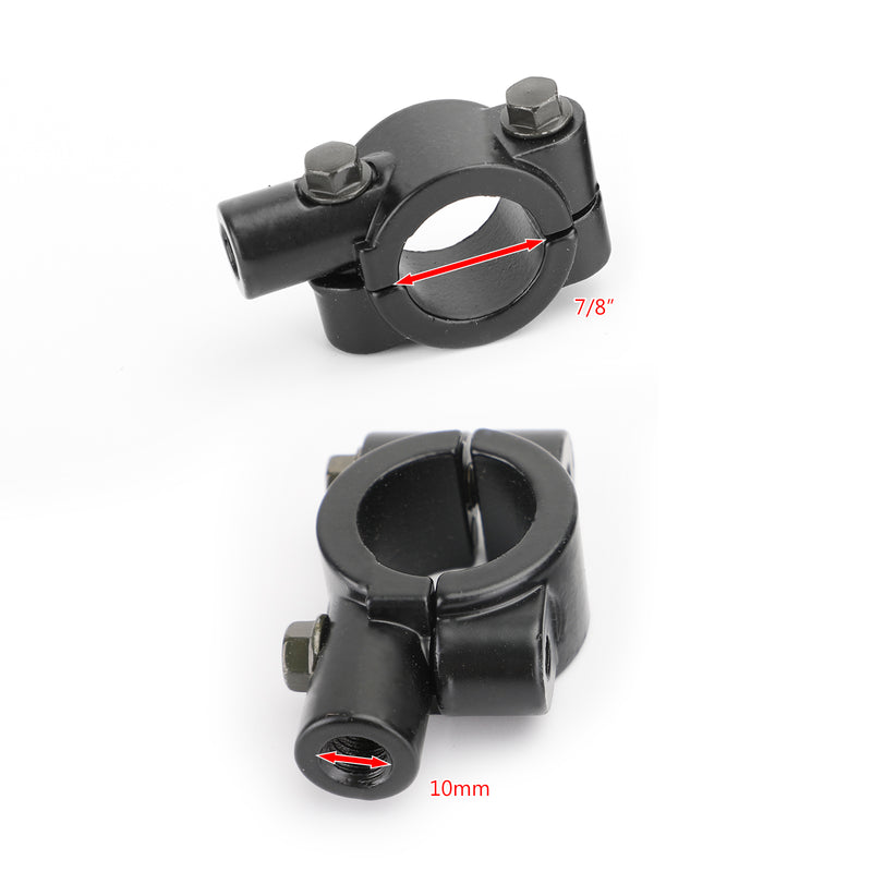 7/8" Motorcycle Handlebar Mirror Adaptor Clamp Mount Bracket 10mm CCW Aluminium