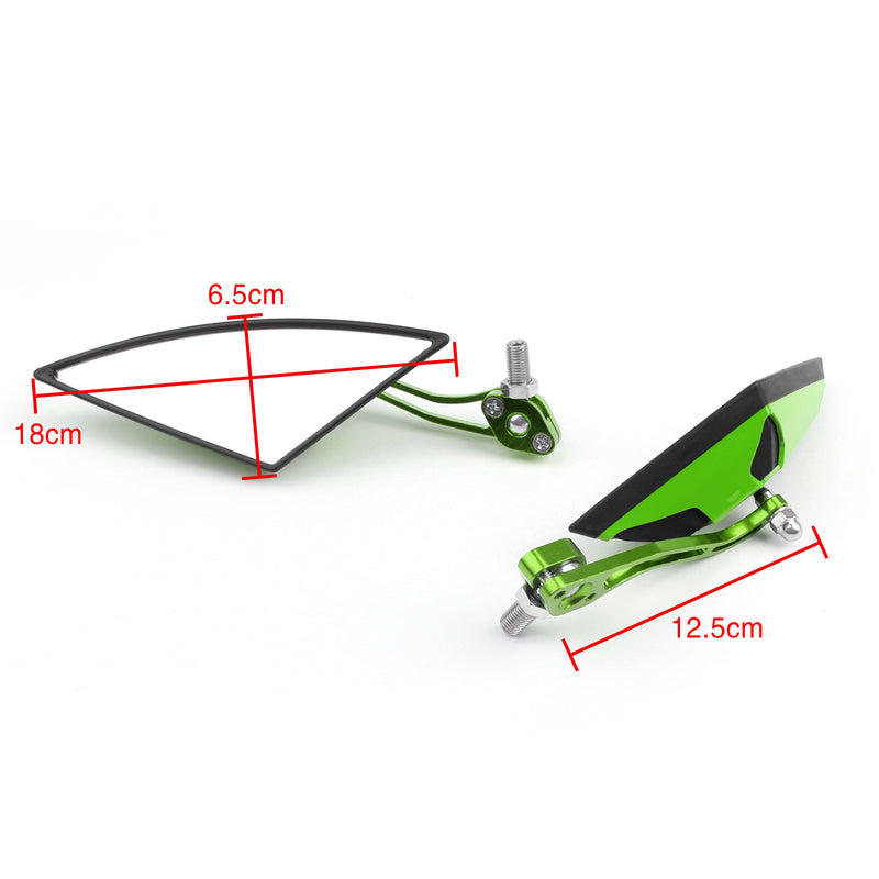 Motorcycle Scooter Side Rear View Mirrors Modification Mirror 8mm 10mm Green