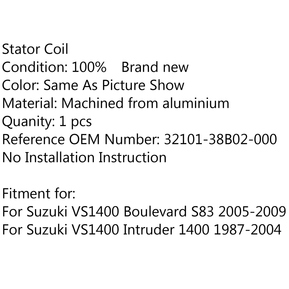 Suzuki VS1400 Boulevard S83 Intruder 1400 Magneto Generator Stator Coil