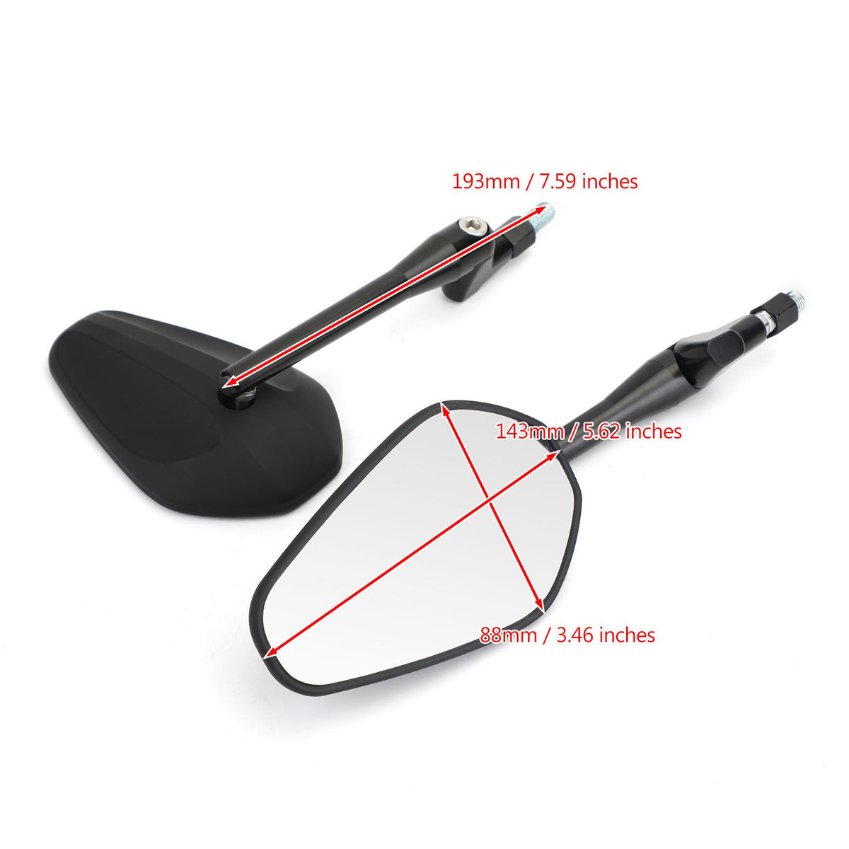 Motorcycle Custom Cruiser Cafe Racer UNIVERSAL Pair M10 Rearview Mirror